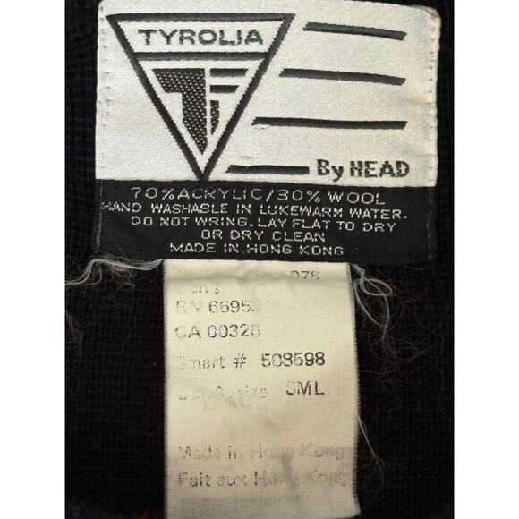 Vintage Tyrolia by HEAD Black Red White Ski sweater Size Small wool blend Men S - Picture 4 of 7